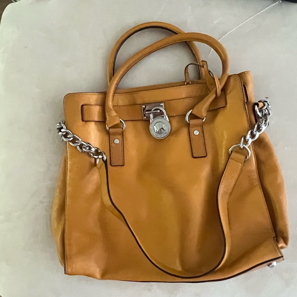 Michael Kors Gold Leather Satchel
